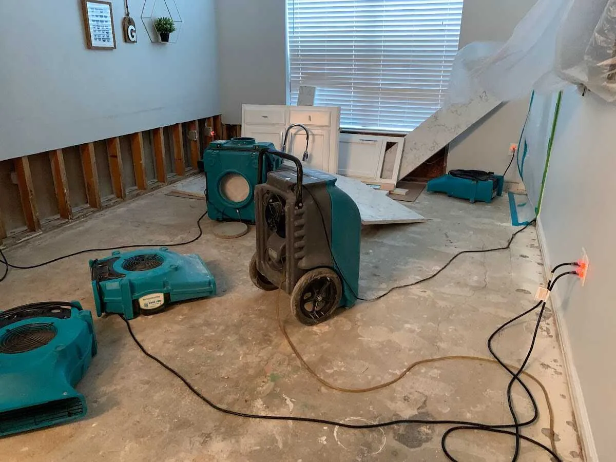 Dehumidifier in flood-cut room for Water Extraction & Removal in Munford